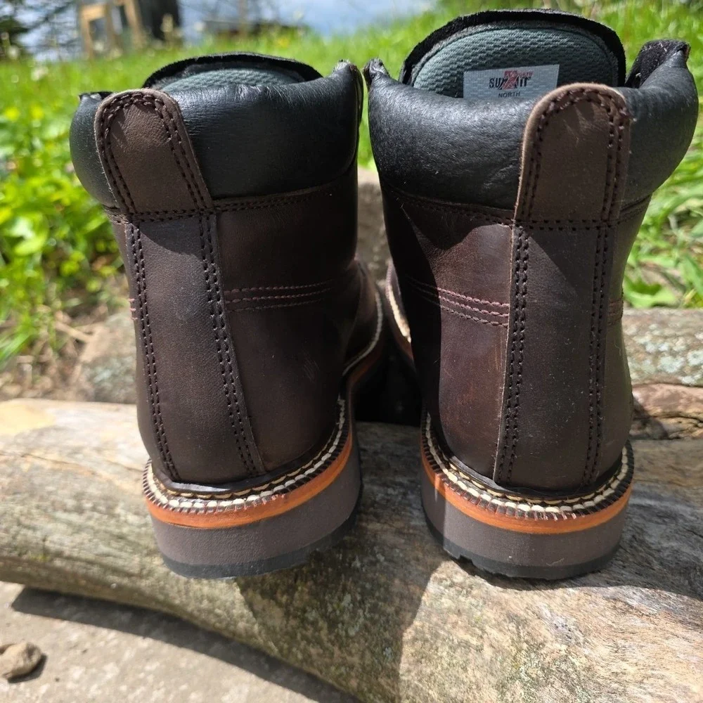 North Summit Bull Leather Work Boots Men's US Size 7.5 Brown‎ NWOT